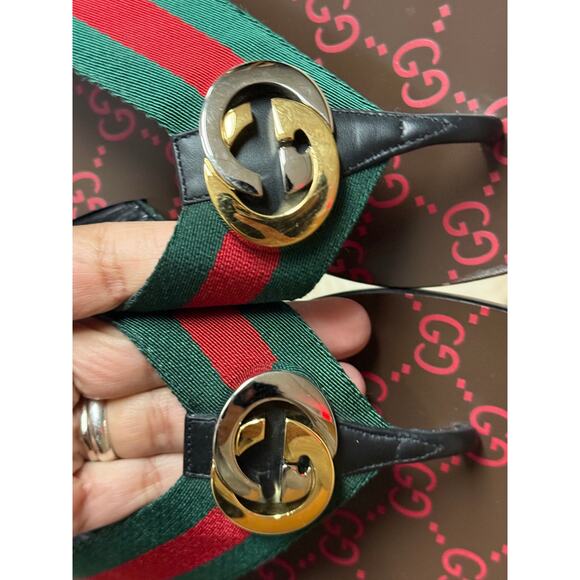 Gucci Kika Canvas Thong Sandals Women's Shoes Sz 38 - Picture 11 of 13
